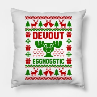 Devout Eggnogstic Funny Christmas T-Shirt Pillow