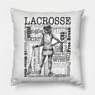 Lacrosse Montage (Female-Border) Pillow