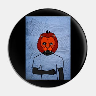 Artistic Digital Collectible - Character with MaleMask, AnimalEye Color, and DarkSkin on TeePublic Pin