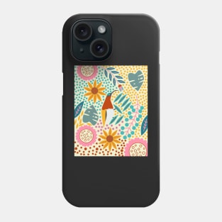 Floral paradise with a cute sunbird Phone Case