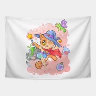 cute wizard cat Tapestry