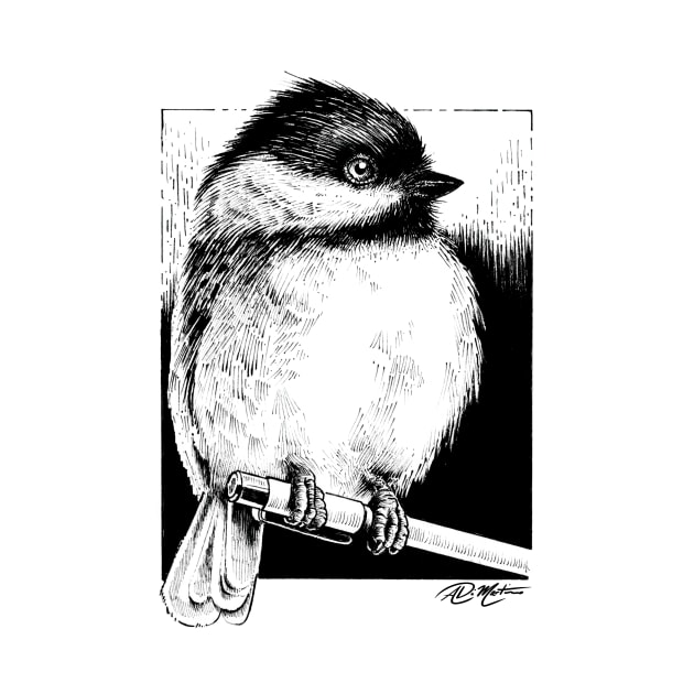 Pen & Chickadee by Angelo DiMartino