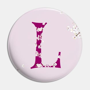 Monogram fairy flowers, letter L Pin