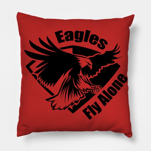 Eagles fly alone Pillow by Arwa