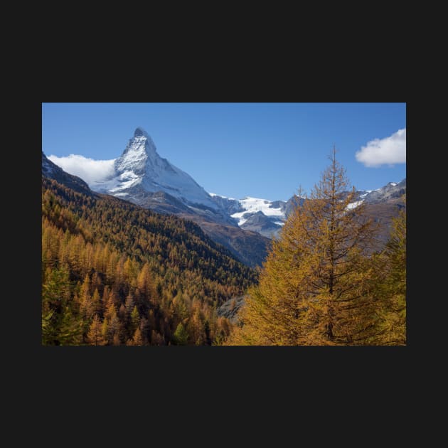 Matterhorn, autumn, trees, forest, Zermatt, Valais, Switzerland by Kruegerfoto