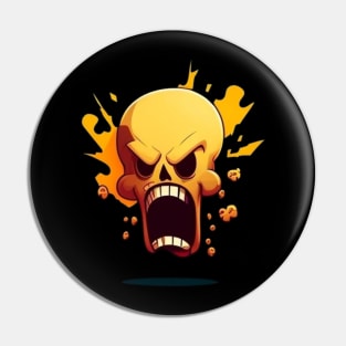 Angry skull Pin