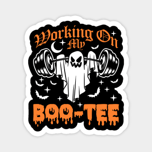 Working On My Boo Tee Gymrat Ghost Gym Halloween Magnet