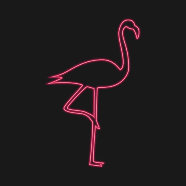 Neon pink flamingo by disturbingwonderland