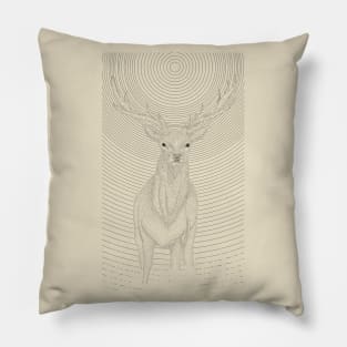 Deer under the night sky Pillow