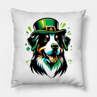 Entlebucher Mountain Dog in Saint Patrick's Day Festive Spirit Pillow