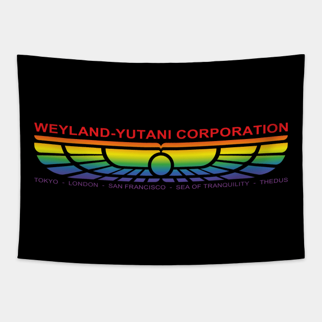 Weyland-Yutani Corp Emblem (rainbow effect) Tapestry by GraphicGibbon