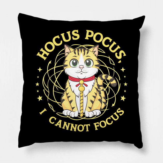 hocus pocus, i cannot focus Pillow by mdr design