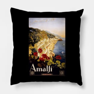 Vintage Travel Poster - Amalfi, Italy Pillow