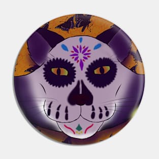 Dia De Los Muertos Cat Pin