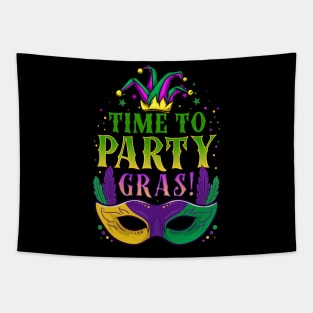 Time To Party Gras - Mardi Gras Beads Gift Tapestry