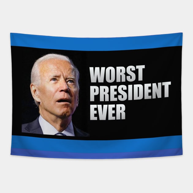 Biden Worst President Ever Tapestry by Dale Preston Design