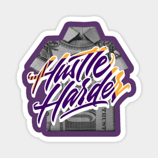 Hustle Harder Court Purple Sneaker Art Magnet