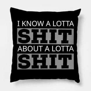 FUNNY GIFT / I KNOW A LOTTA SHIT Pillow