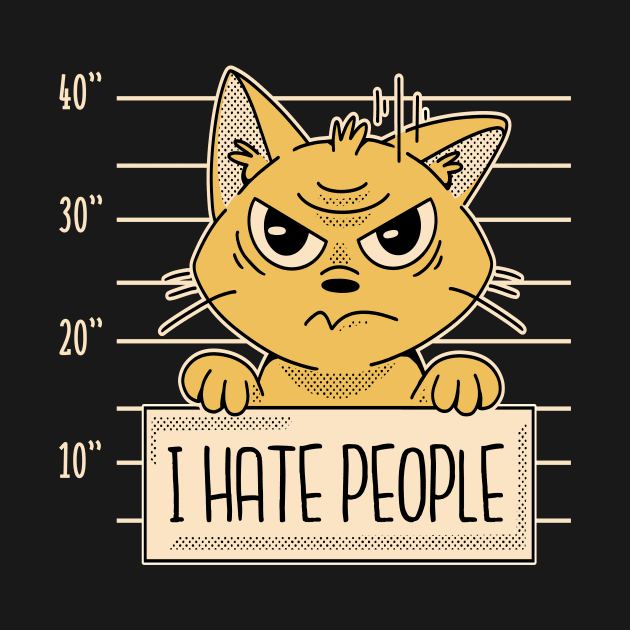 Awesome Cat Prison Funny I Hate People Gift For Cat Lover by anubis1986