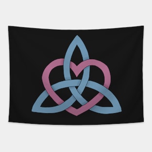 Pink and Blue Triquetra Heart Tapestry