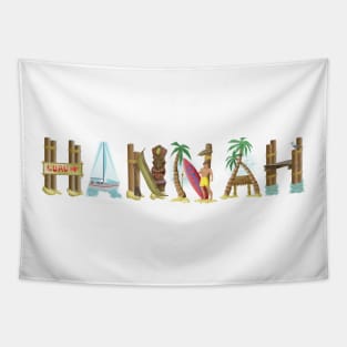 Hannah Personalized Beach Art Tapestry