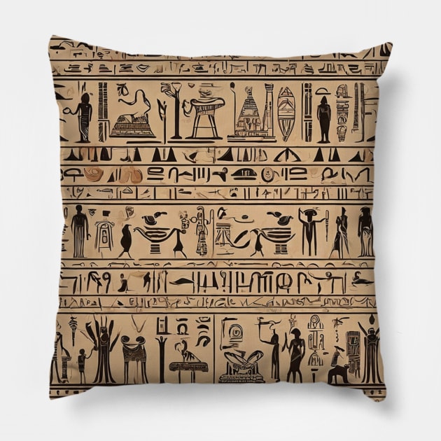 Egyptian hieroglyphs Pillow by likbatonboot