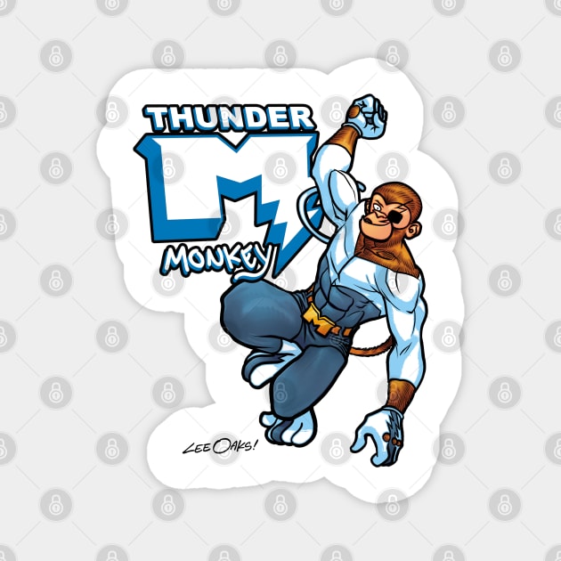 Thunder Monkey comic book style with logo. Magnet by Thunder Monkey