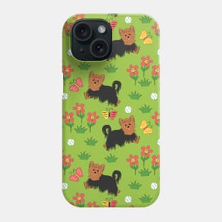 Yorkshire Terrier and Flowers Phone Case