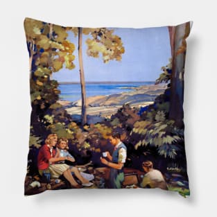 Vintage Travel Poster Apollo Bay Australia Pillow