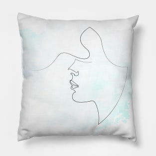 Windy - one line art Pillow