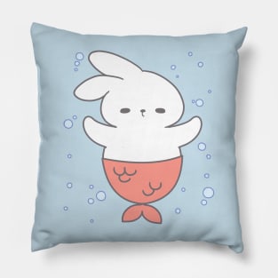 cute little mermaid bunny swimming Pillow