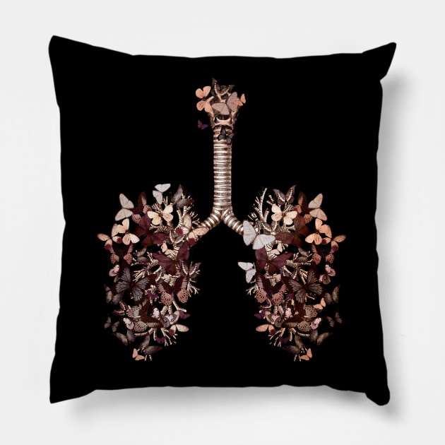 Lung Anatomy / Cancer Awareness 23 Pillow by Collagedream