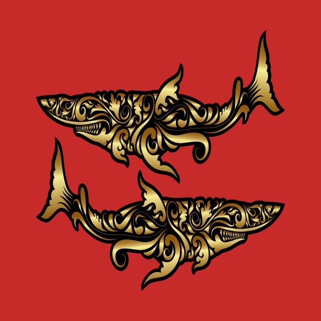 Golden sharks by tsign703