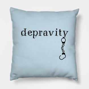 Depravity Handcuffs Hanging Light-Monotone Pillow