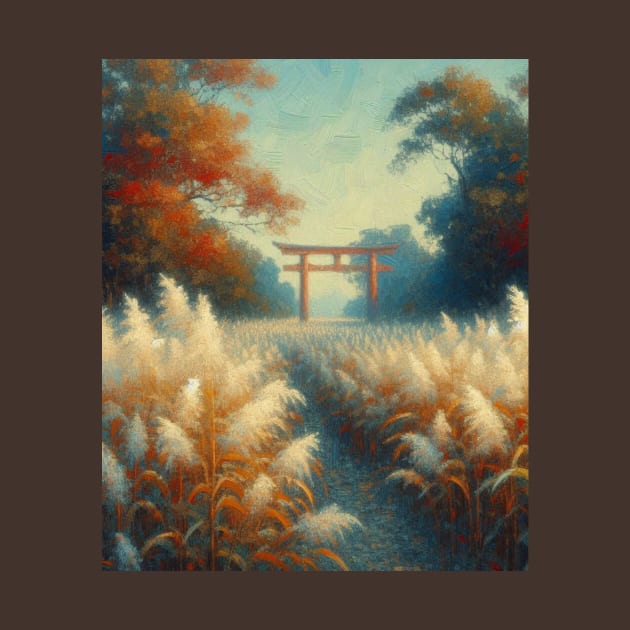 Torii Gate and White Flowers - Impressionism by AnimeVision