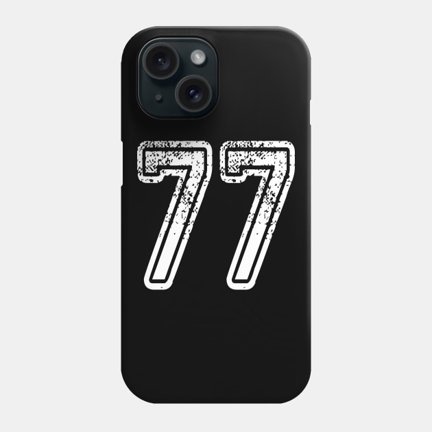 Number 77 Grungy in white Phone Case by Sterling