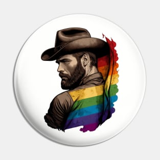 Cowboy LGBTQ pride flag Pin