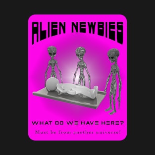 Alien Newbies - Pink and Black T-Shirt