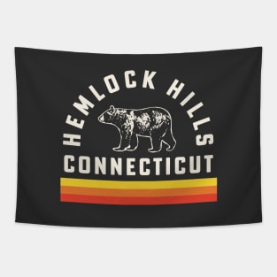 Hemlock Hills Connecticut Souvenir Bear Retro Vintage Stripes Tapestry