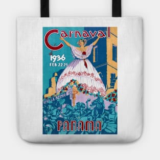 Vintage Travel Poster Panama Carnaval de 1936 Tote