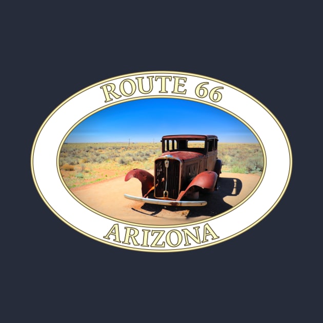 Antique Car on Historic Old Route 66 in Arizona by GentleSeas