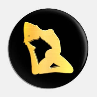 Shiny Gold Yoga pose no.1 Pin