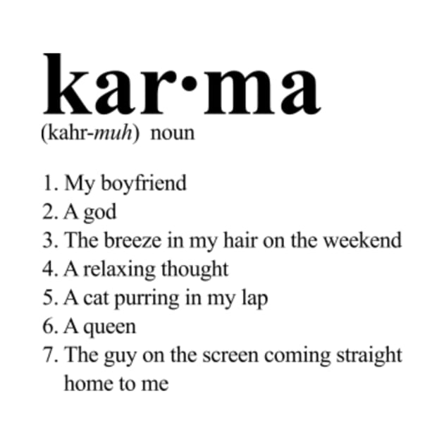 "Karma Is" Taylor Swift Dictionary (Black Text) Taylor Swift T