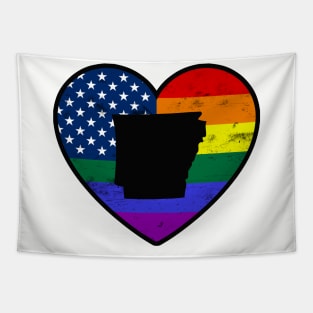 Arkansas United States Gay Pride Flag Heart Tapestry