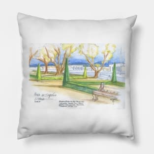 praça do império. lisboa. sketch Pillow