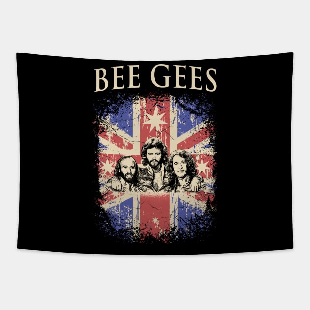 Vintage Distressed Bee Gees Tapestry by Yopi