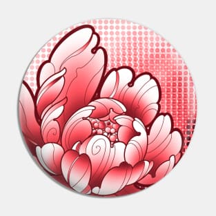 pop art style red peony Pin