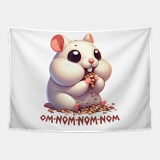 Om-nom-nom Hungry Hamster Illustration Tapestry