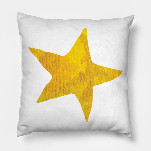 Watercolor Gold Star Pillow by LMHDesigns