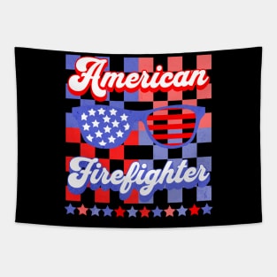 American Firefigher 4th of July Shirt Tapestry